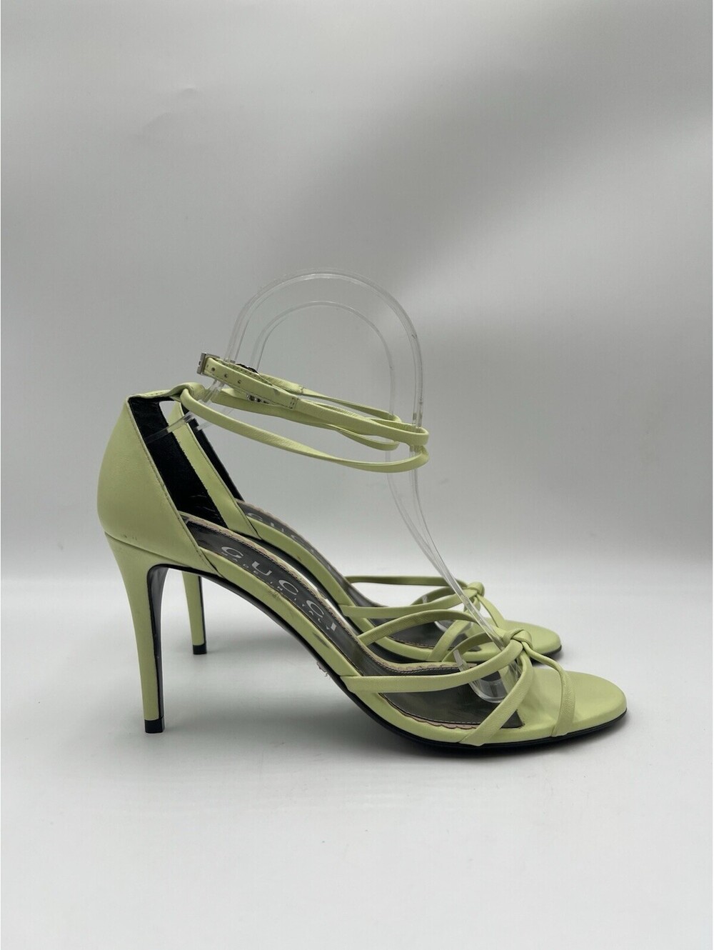 Women’s Gucci Ilse Nappa leather ankle-strap sandals pistachio green Size 38.5